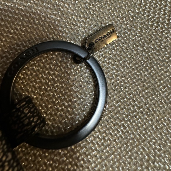 NWOT-COACH Gold and Black Leather Horse Carriage Photo Frame Bag Charm, Keychain - Picture 5 of 12